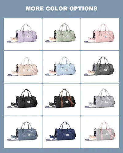 Vista 7 de Bolsa de lona de viaje, bolsas de fin de semana para mujeres y hombres, bolsa de transporte durante la noche, bolsa de hospital, bolsa de gimnasio