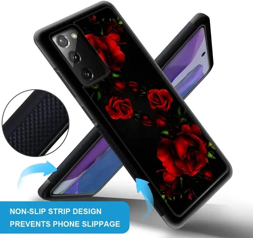 Vista 2 de Funda compatible con Samsung Galaxy Note 20 Ultra, fundas para niñas y mujeres, rosas rojas elegantes flores