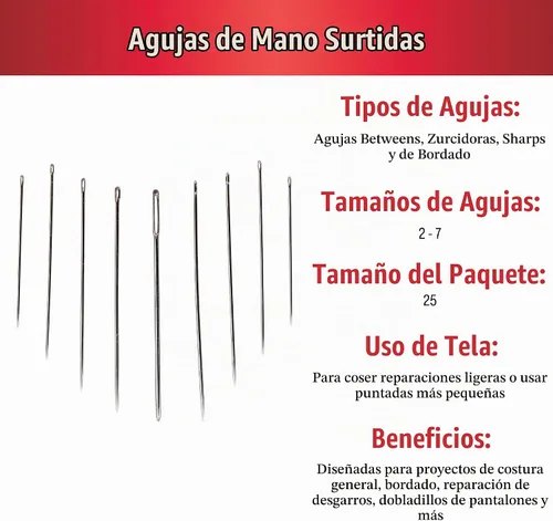 Vista 2 de Singer 25 agujas surtidas para coser en estuche, paquete de de 1