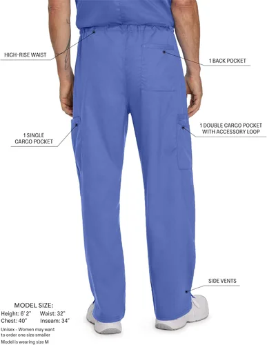 Vista 3 de Landau Proflex 2104 - Pantalones médicos unisex a medida, elásticos, cómodos, elásticos, paquete de 6