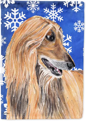 Vista 137 de Caroline's Treasures SC9374GF Bulldog English Snow flakes Holiday Garden Flag Buzón Bandera decorativa para patio exterior, patio, obras de arte