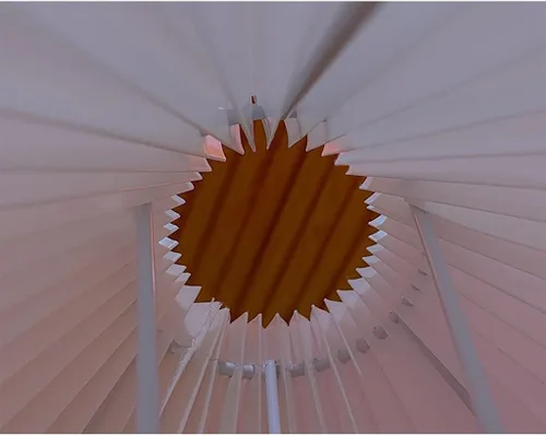 Vista 3 de Lámpara de escritorio china retro plisada luz de escritorio decoración de sala de estar, lámpara de mesita de noche, utilizada para sala de estudio