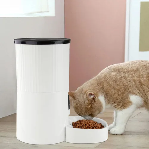 Vista 9 de Elevon Comedero automático para gatos de 4 litros, dispensador programable de alimentos para perros y mascotas con grabadora de voz de 10 segundos