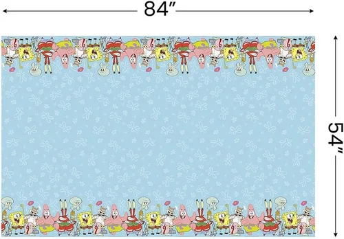 Vista 2 de Spongebob Squarepants - Mantel rectangular de plástico, 54 x 84 pulgadas, ideal para cumpleaños y fiestas de niños