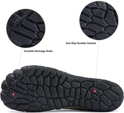 Vista 2 de Josaywin Zapatos de agua para hombre descalzos de secado rápido, calcetines acuáticos para natación, buceo, surf, piscina, deportes acuáticos