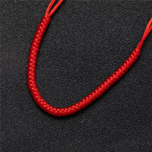 Vista 4 de 2 pulseras de cuerda para mujeres, hombres, niños y niñas, hechas a mano, color rojo, negro, budista, tibetano, pulsera de cuerda tejida