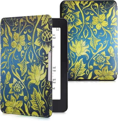 Vista 22 de kwmobile Funda compatible con Amazon Kindle PaperWhite - Funda para lector electrónico - Azul pez pequeño/azul claro/blanco