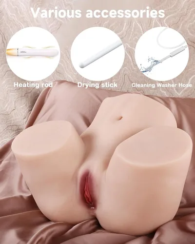 Vista 4 de Masturbador masculino de 19.84 libras, coños de bolsillo, textura de piel realista, suave culo grande y coño, juguete sexual para adultos, vagina