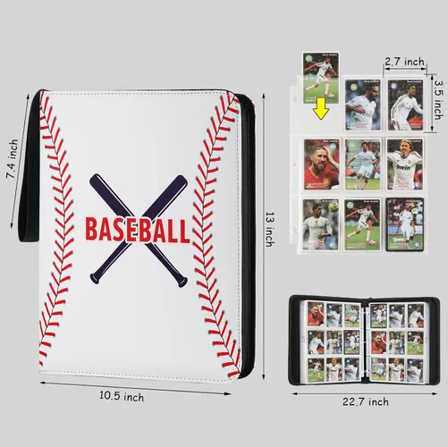 Vista 2 de Carpeta de tarjetas para tarjetas de 9 bolsillos, compatible con tarjetas, 9 bolsillos con capacidad para 720 tarjetas. Carpeta de tarjetas
