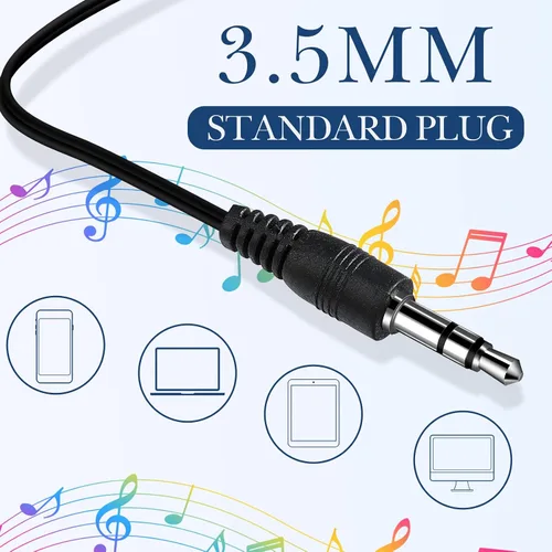 Vista 4 de Kanayu Paquete de 50 auriculares con cable a granel para aulas, auriculares básicos para estudiantes, sin micrófono, con conector de 0.138 in