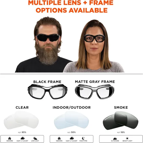 Vista 7 de Ergodyne Skullerz Loki - Juego de gafas de seguridad antiempañantes convertibles, mate