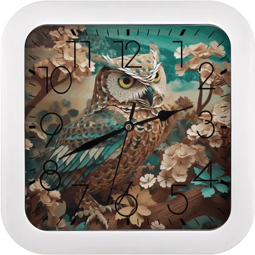 Vista 14 de 10" Square Modern Wall Clock,A Cat in Outer Space Print Kitchen Clocks Wall Battery Operated,Silent Non Ticking Unique Funny Cute Wall Clock for
