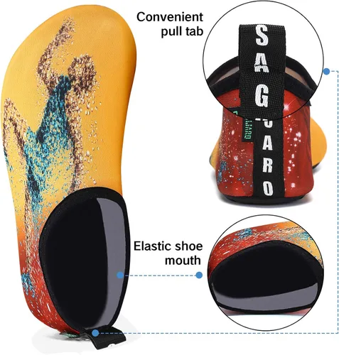 Vista 5 de Zapatos de agua para hombre y mujer de secado rápido para playa piscina natación buceo surf deportes acuáticos caminar yoga Mármol y negro