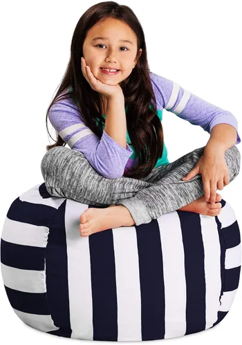 Vista 15 de Posh Creations Funda de puf para niños con almacenamiento para animales de peluche - Organizador de juguetes para niños, Mediano 68.58 cm - Lona