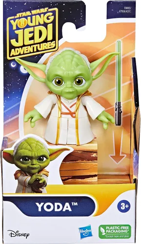 Vista 2 de Star Wars: Young Jedi Adventures Yoda Figura de acción, juguetes de 3 pulgadas de alto, juguetes preescolares para niños y niñas de 3 años