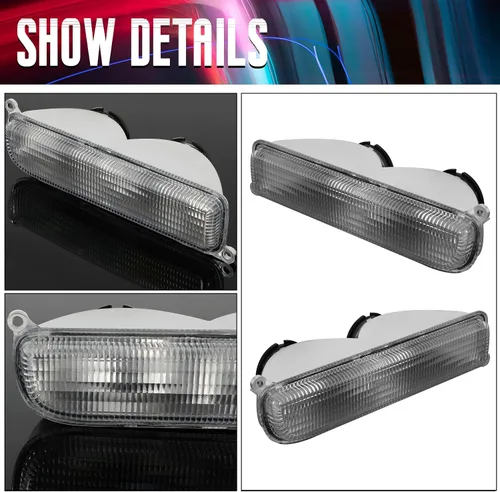 Vista 4 de ECOTRIC Luces de esquina + luces de señal compatibles con Jeep Cherokee XJ 1997-2001 solo luces de esquina transparentes y luces de señal