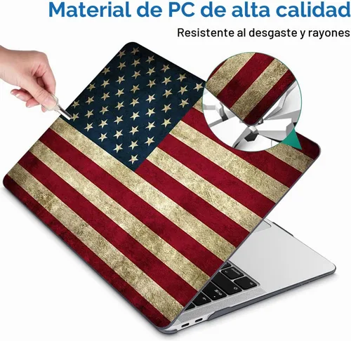 Vista 5 de Funda compatible con MacBook Air de 13 pulgadas 2022, 2021-2018 A2337 M1 A1932 A2179, carcasa de plástico duro duradero, cubierta de teclado