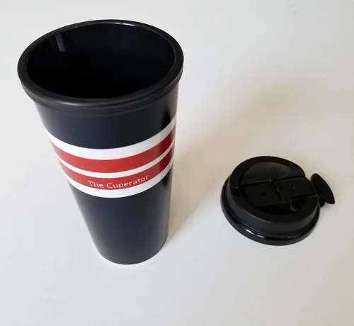 Vista 4 de Cuperator - Taza de viaje reutilizable aislada (16, negro, rojo, blanco)