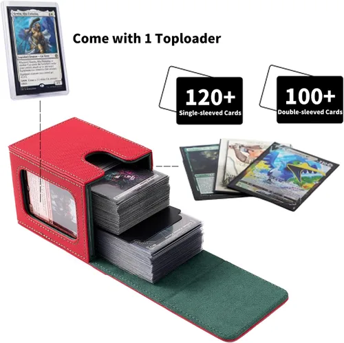 Vista 3 de Venssu MTG Caja de cubierta con pantalla Commander, funda para cartas de ángel para 120 tarjetas de una sola funda, caja de almacenamiento