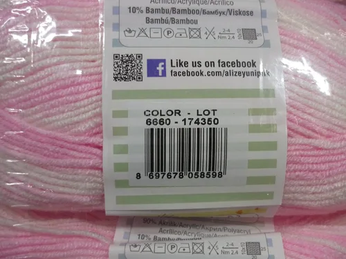 Vista 5 de 90% acrílico suave lana 10% hilo de bambú para tejer a mano Alize Baby Best Batik Crochet Lace Bordado Arte Artesanía Kit de costura Baby Blanket