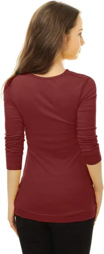 Vista 5 de Allegra K Blusa fruncida con cuello vuelto y manga larga para mujer