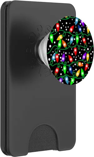 Vista 7 de Patrón de luces de Navidad colorido decoración PopSockets intercambiables PopGrip