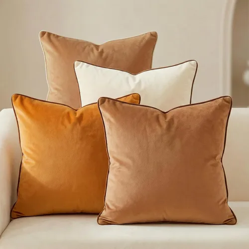 Vista 11 de Mecatny Juego de 4 fundas de almohada de terciopelo de 18 x 18 pulgadas, fundas de almohada decorativas suaves y coloridas para sofá, sala de estar