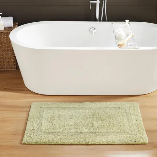 Vista 410 de Better Trends - Juego de 2 alfombras de baño 100% algodón, extra suaves, con borlas, de 17" x 24", alfombra de baño superabsorbente y reversible