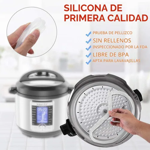 Vista 4 de Anillo de sellado para olla instantánea de 6 cuartos de galón, anillos de sellado de junta de silicona para Instapot de 6 cuartos de galón, 2 piezas