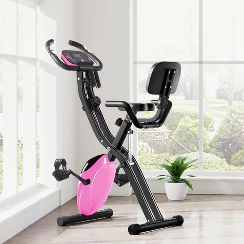 Vista 9 de Merax Bicicleta de entrenamiento para el hogar: bicicleta estática reclinada 2 en 1 y posiciones verticales de bicicleta de ciclismo