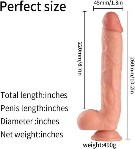 Vista 2 de Consolador realista suave grande para mujeres con fuerte ventosa para manos libres, juguete sexual realista flexible con eje curvado para punto G