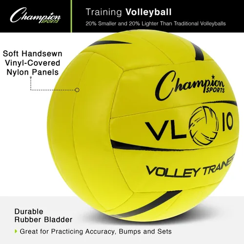 Vista 2 de Champion Sports Volleyball Trainers – Lightweight Training Volleyballs, Soft Vinyl Panels, Multiple Sizes