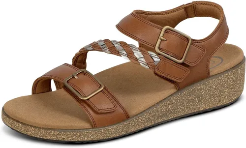 Vista 8 de Orthofeet Sandalias ortopédicas Chloe de cuña de cuero ajustable para mujer