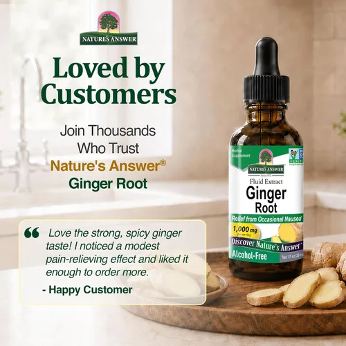 Vista 9 de Nature's Answer Extracto de raíz de jengibre sin alcohol, 1 oz, vegano, sin OMG