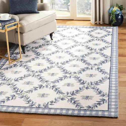 Vista 30 de SAFAVIEH Chelsea Collection - Alfombra decorativa de 1 pies 8 pulgadas x 2 pies 6 pulgadas, color negro, lana de campo francesa enganchada a mano
