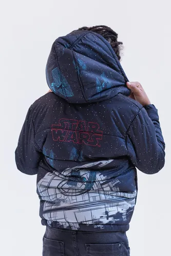 Vista 4 de STAR WARS TIE Fighter Darth Vader - Chaqueta acolchada con cremallera para niños pequeños y grandes