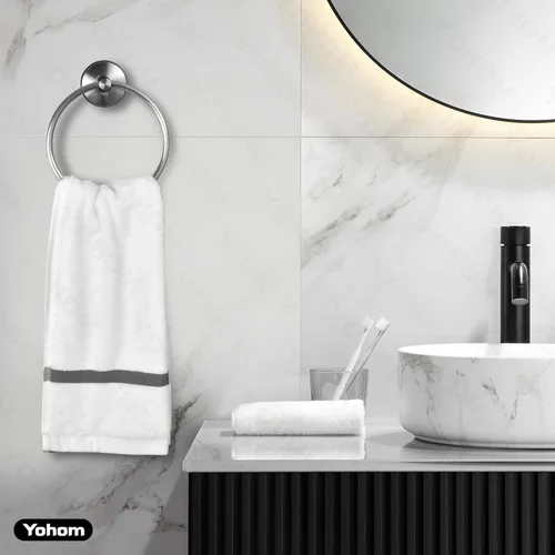 Vista 5 de YOHOM Toallero con ventosa para toalla de mano para baño, soporte de toalla de succión al vacío, colgador de toallas de platos para pared de ducha