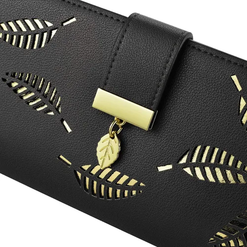 Vista 4 de PGXT Womens Long Leather Card Holder Purse Zipper Buckle Elegant Clutch Wallet