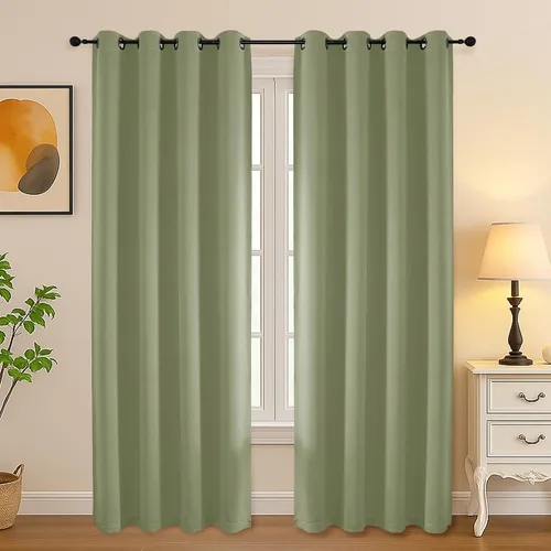 Vista 95 de Simplebrand Juego de 2 paneles de cenefa aguamarina para ventana de cocina de 14 pulgadas de largo, cortinas de oscurecimiento de habitación
