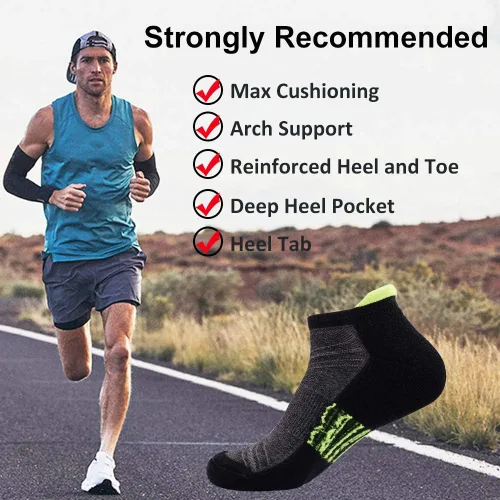 Vista 7 de JOYNÉE Mens Ankle Low Cut Athletic Tab Socks for Men Sport Comfort Cushion Sock 6 Pack