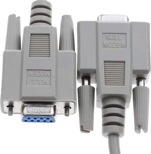 Vista 2 de CableWholesale Cable de módem nulo, cable serie DB9 hembra a DB9 hembra, clasificación UL, 8 conductores, beige, 6 pies, cable de módem nulo serie