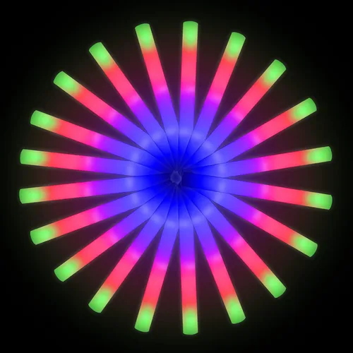 Vista 11 de LifBetter Varitas de brillo a granel – 20 varillas de espuma LED brillantes con tres modos de luz intermitente para fiestas DJ, para festivales