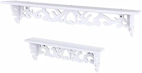Vista 7 de Estante flotante montado en la pared WPC blanco 35811CM para sala de estar, dormitorio y más - Decoración ideal para el hogar