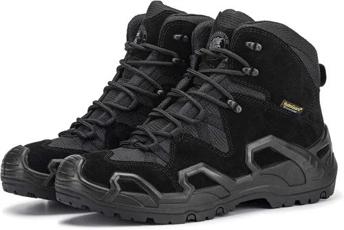 Vista 2 de RockRooster Walland KS735-KS737 - Botas de combate para hombre, suela de goma impermeable, botas de senderismo