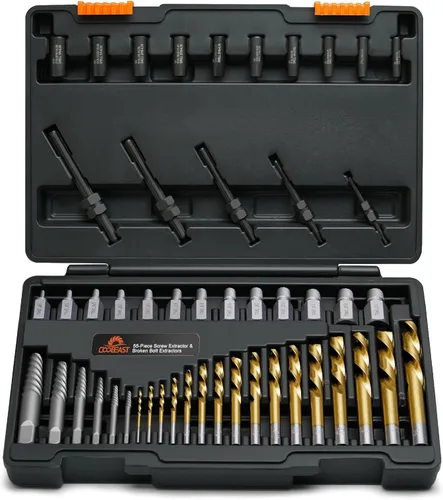 Vista 8 de Coobeast Juego de 49 piezas de extractor de pernos con broca de mano izquierda, juego de extractor de tornillos de servicio pesado, extractor
