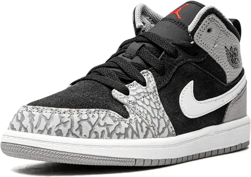 Vista 4 de Jordan Preescolar 1 Mid DM6215 016 Estampado de Elefante - Talla 1Y, Crimson BlissRush Naranja