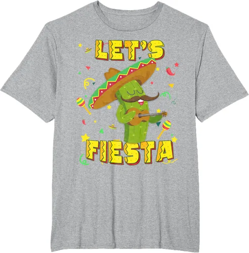 Vista 39 de Cinco De Mayo - Camiseta de regalo con sombrero de cactus Let's Fiesta, Negro, S