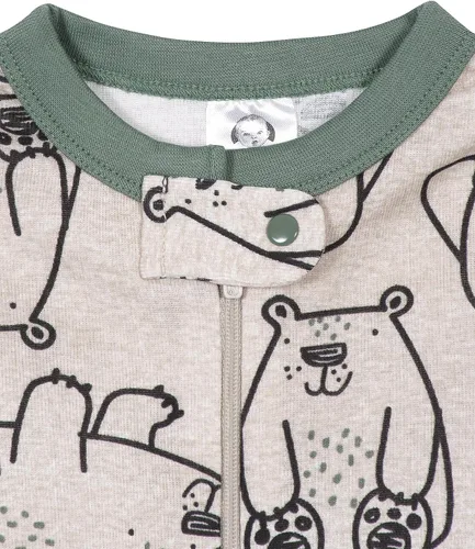 Vista 3 de Gerber Baby Boys 2-Pack Footed Pajamas Oso Verde Rayas Blancas