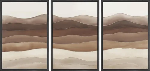 Vista 48 de SIGNWIN Lienzo enmarcado para pared, juego de arte de acuarela pastel, paisaje marrón, naturaleza, naturaleza salvaje, ilustraciones modernas, arte
