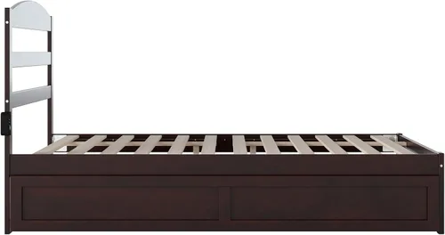 Vista 13 de AFI, Warren - Cama de plataforma matrimonial con cama nido individual, color espresso